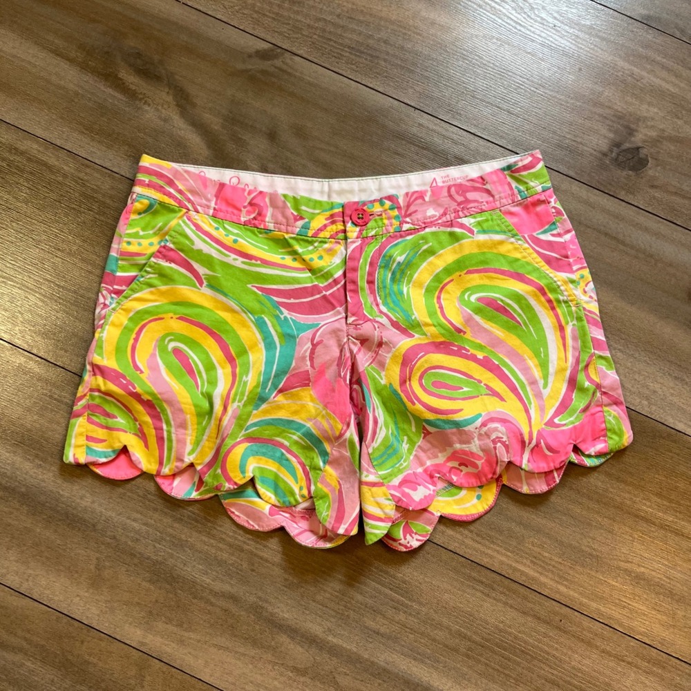 Lilly Pulitzer The Buttercup Short Pink Scalloped Hem Size 4 Bin B-7